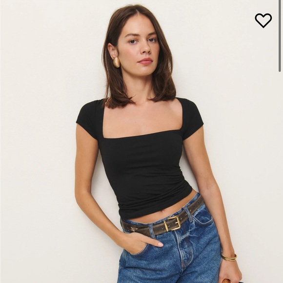 Reformation Bardot Knit Square Neck Top - Picture 1 of 4